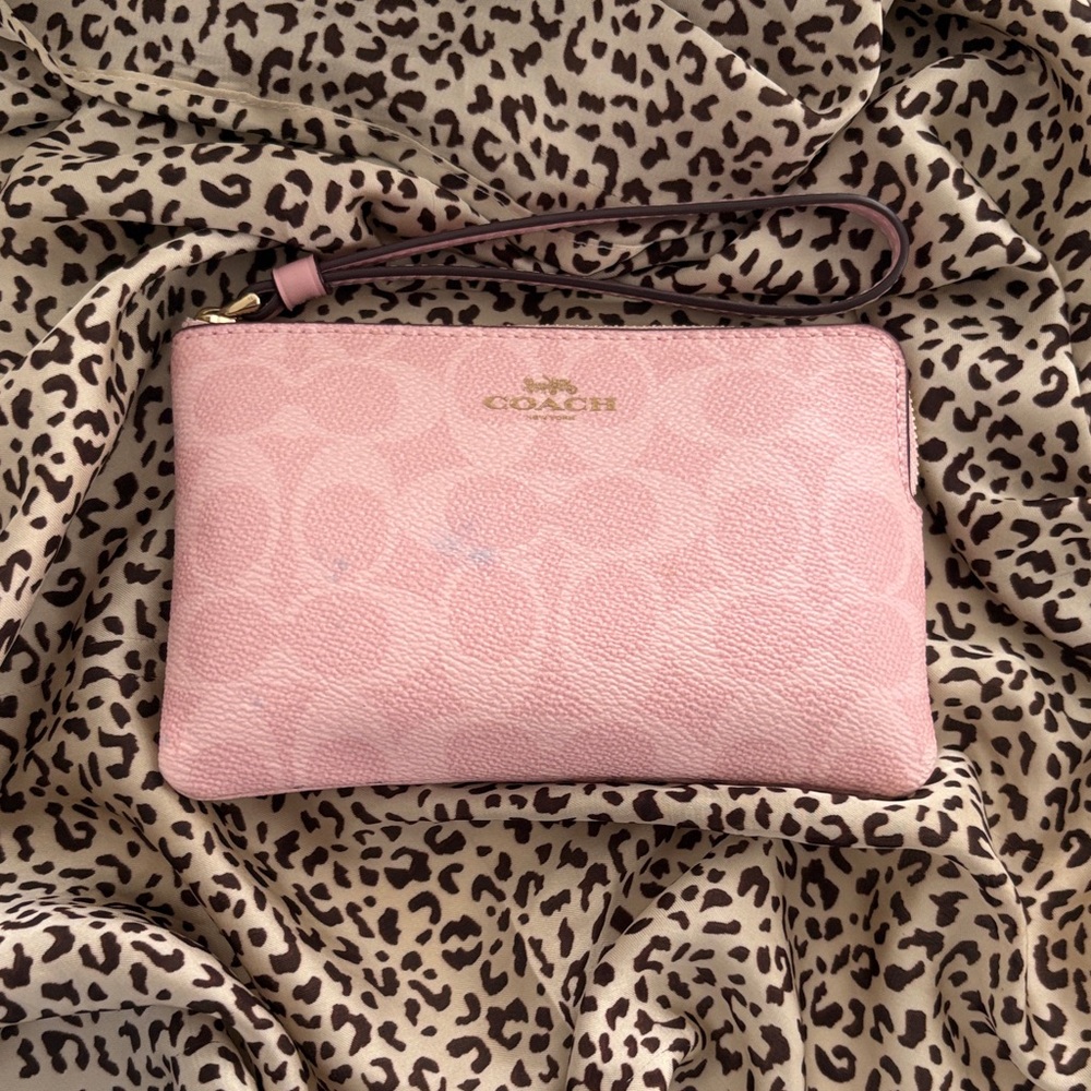 Coach Light Pink Wristlet Clutch